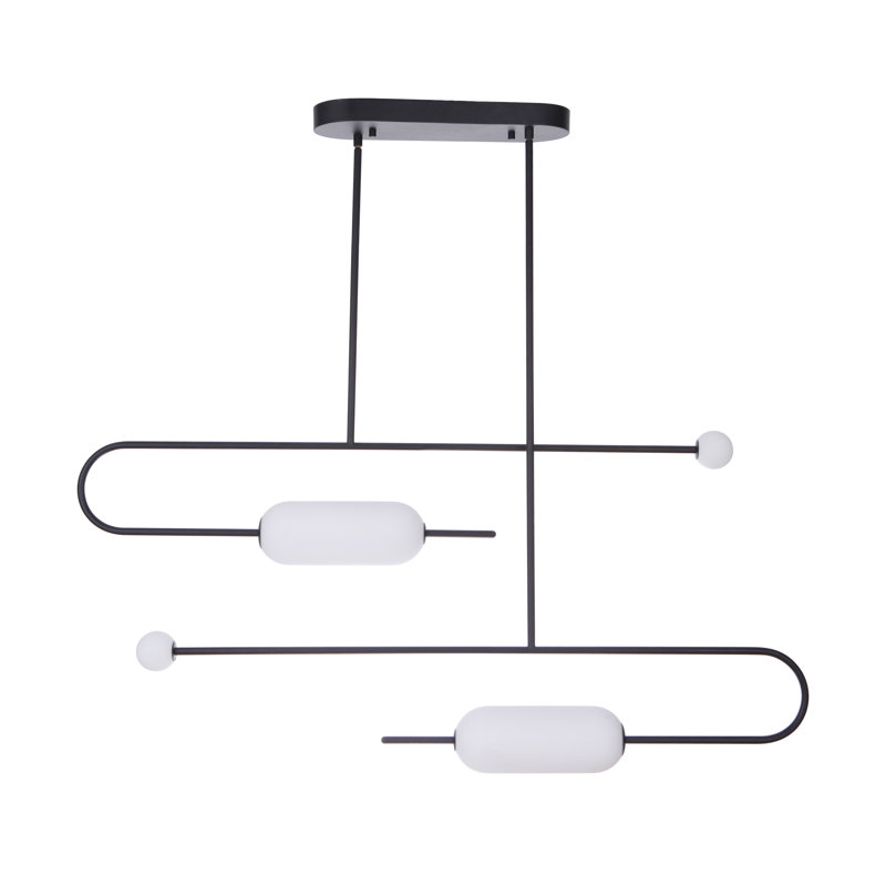 Poulos 2 - Light LED Unique/Statement Pendant, Flat Black