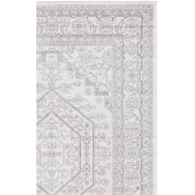 Tapis oriental ivoire / argenté Nuss, Carré 6 pi