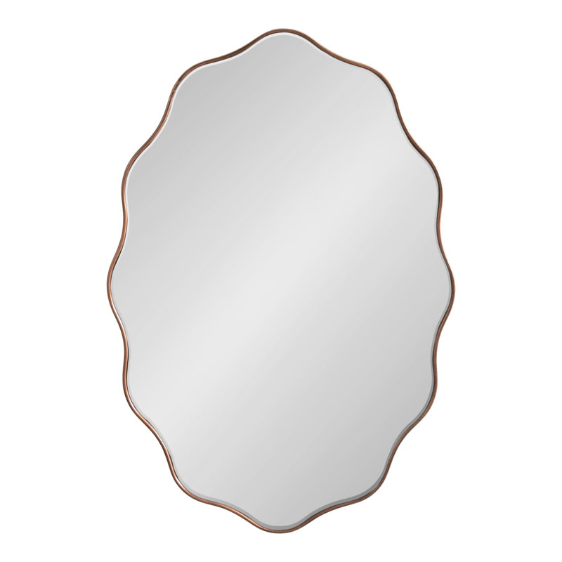 Scalloped Oval Bathroom Mirror, Bronze