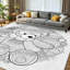 Tapis d'intérieur orange lavable à la machine, motif d'oursons à colorier de Noël-1083202319