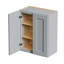 Armoire murale en bois massif gris Shaker avec portes à fermeture douce, tablettes réglables - rangement à double porte de 24 po pour la cuisine, la salle de bain, la buanderie, le garage (assemblage facile, l 24 po x P 12 po x H 36 po)-335877062-335877060