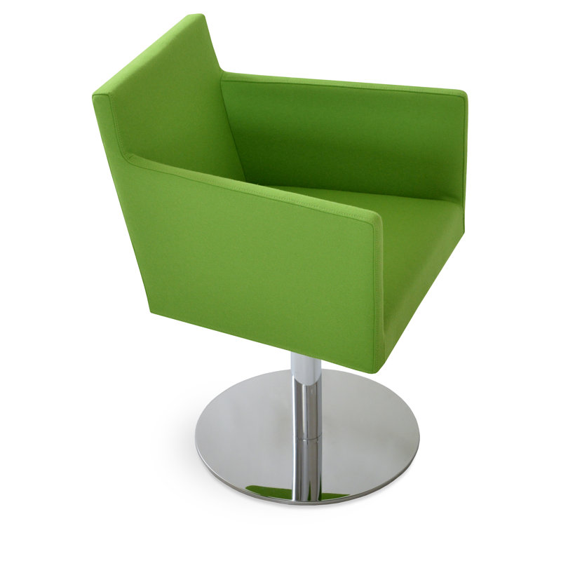 Fauteuil pivotant en laine 22 po Harput, Laine argentée