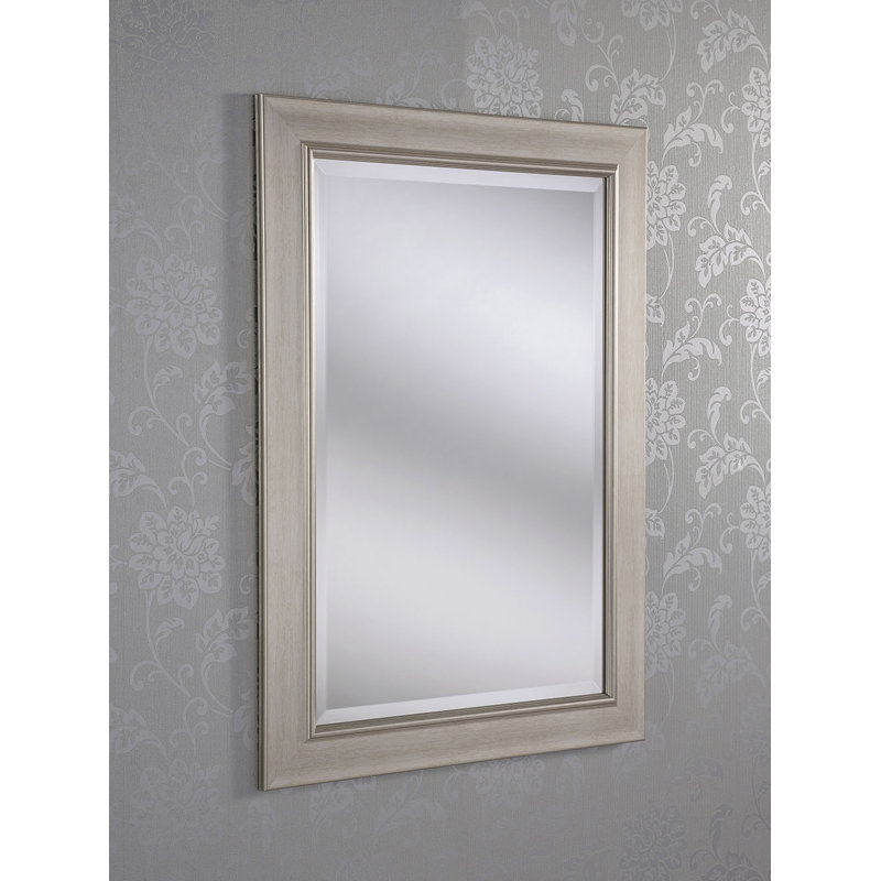 Domingue Flat Wall Mirror, Silver, 116cm H x 90cm W
