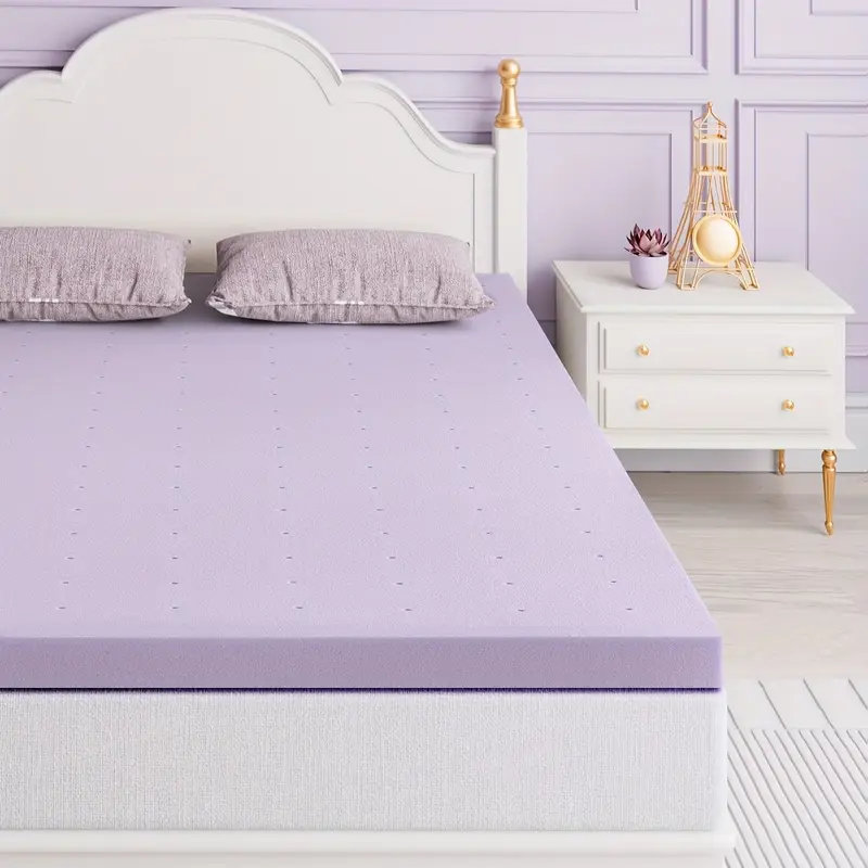 Surmatelas ferme en mousse viscoélastique infusée de gel de 2 po / 3 po / 4 po avec conception ventilée pour un confort de sommeil amélioré