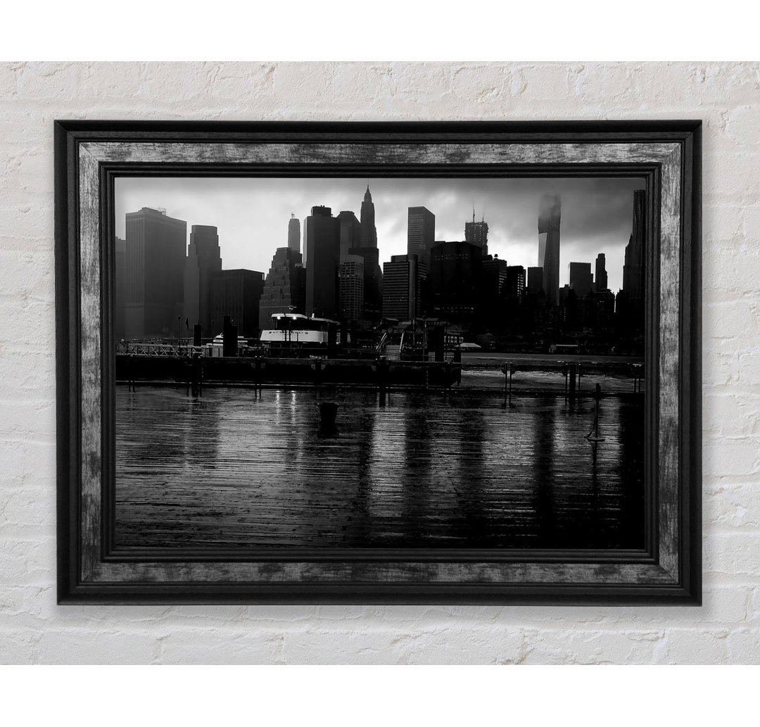 Hudson River New York B N W - Einzelne Bilderrahmen Kunstdrucke