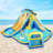 Joyldias Extra Large 3 Slides Inflatable Bounce House With Water Balloon, 680w Air Blower 3 Slides Bouncer Castle Playhouse With 2 Splash Pool