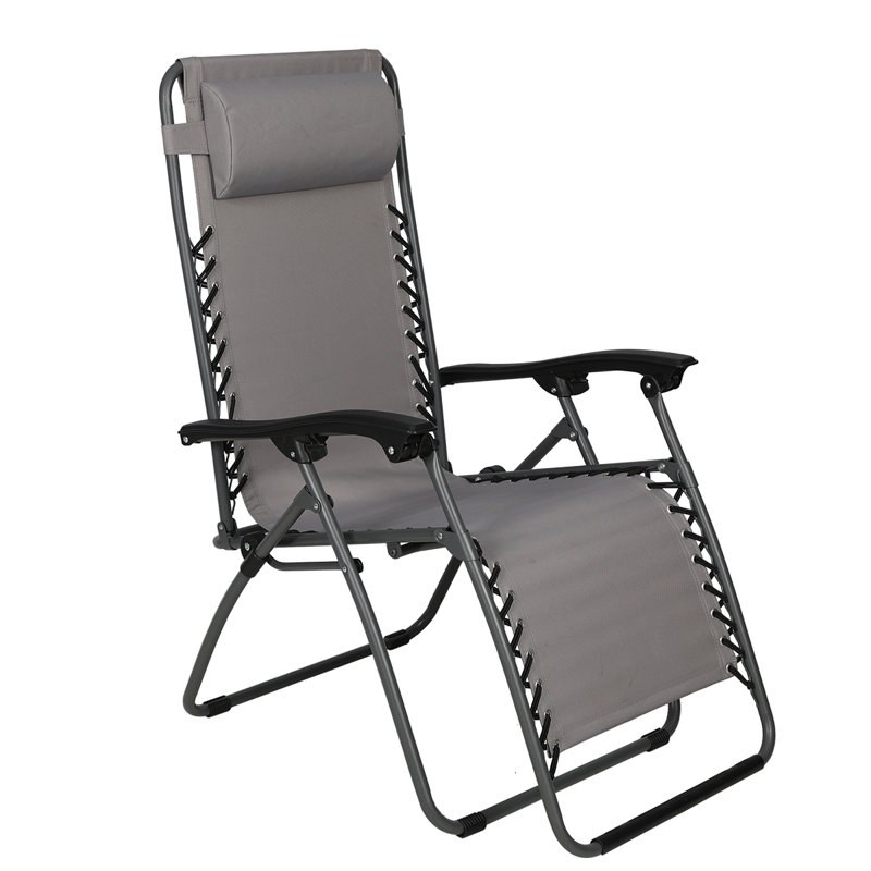 Chaise inclinable zéro gravité avec coussin, Anthracite