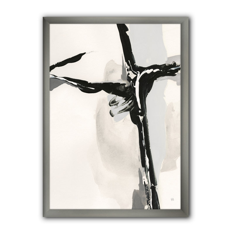 « abstract neutral ii »-image image sur toile, H 40 po x l 30 po x P 1,5 po, Cadre argenté