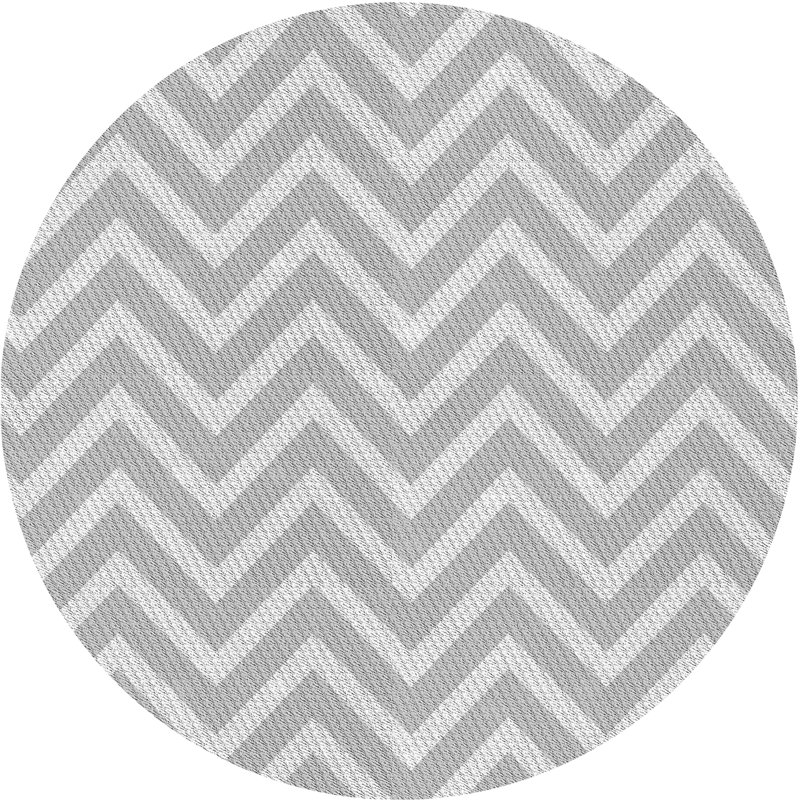 Tapis à chevrons gris, Rond 8 pi