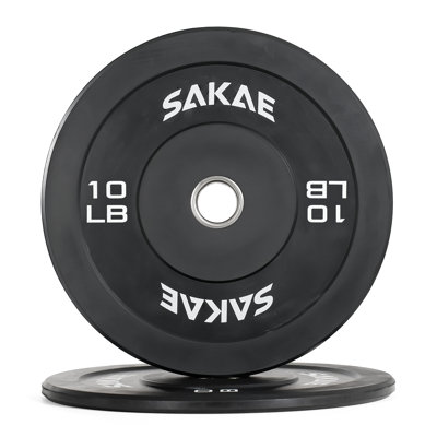 Ensemble de plaques de protection en caoutchouc de 10 lb, 2 plaques de poids de 2 pouces avec moyeu en acier, idéal pour l'haltérophilie, l'équipement de CrossFit, l'entraînement en force et l'entraînement à domicile