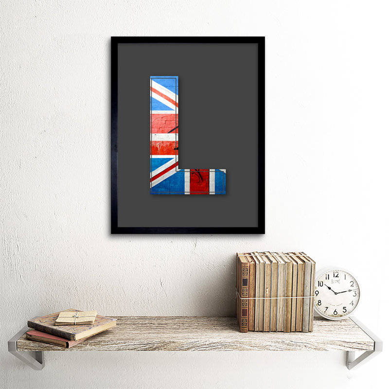 Letter L Abstract UK Flag Decorative Graffiti - Single Picture Frame Print