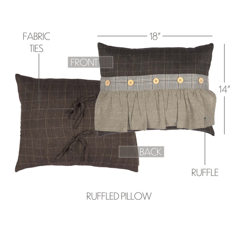 Coussin lombaire en coton à carreaux