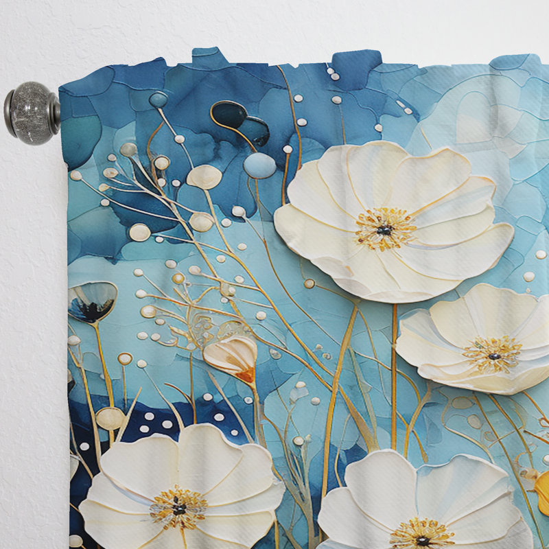 Blue Tranquil Gardens II - Rideau moderne - Velours obscurcissant - 1 panneau, L 52 po x L 95 po