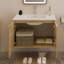 Meuble-lavabo moderne 30 po avec lavabo et portes ondulées texturées - Cabinet flottant mural, nature-667865641