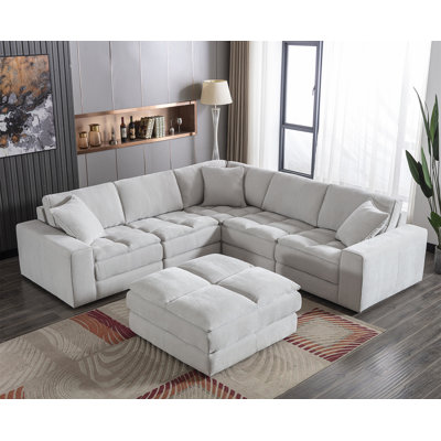 Canapé modulaire breton avec repose-pieds