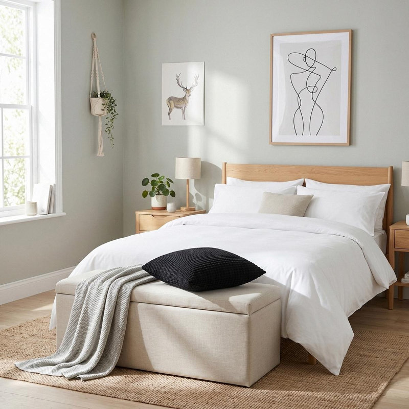 Housse de coussin en velours côtelé Minimalist Modern, Black