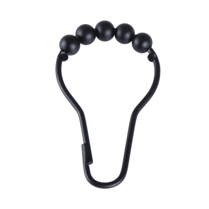 Kingston Brass Edenscape Roller Ball Shower Curtain Rings, Matte Black