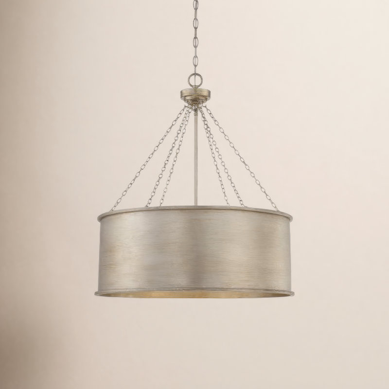 Soho 6-Light Chandelier, Patine argenté, Six lumières, H 29 po x l 25 po x P 25 po