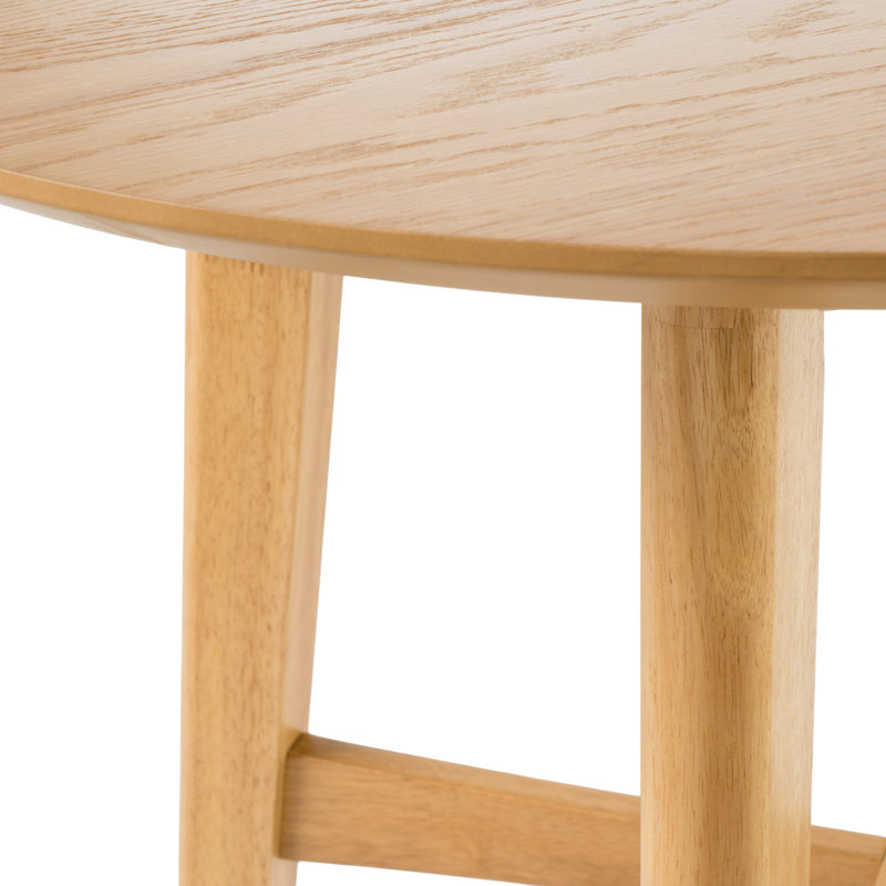 Round Dining Table Wood Counter Height Round Dining Table, Natural Oak, 31.5" W x 31.5" L, Bar ( 42" Height )