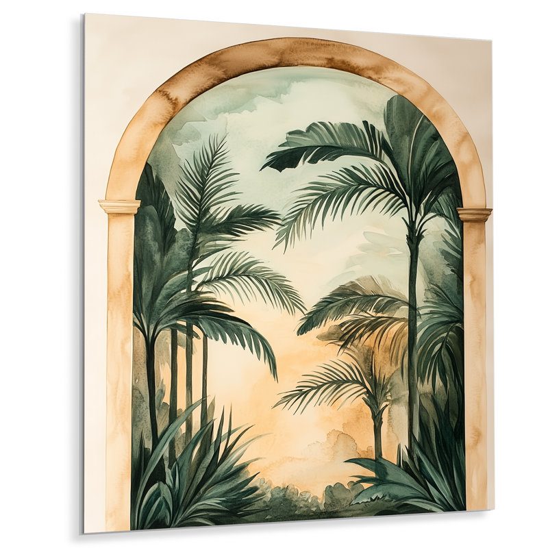 «Arch Tropical horizon», impression d'art mural en métal bord de mer, L 24 po x H 32 po