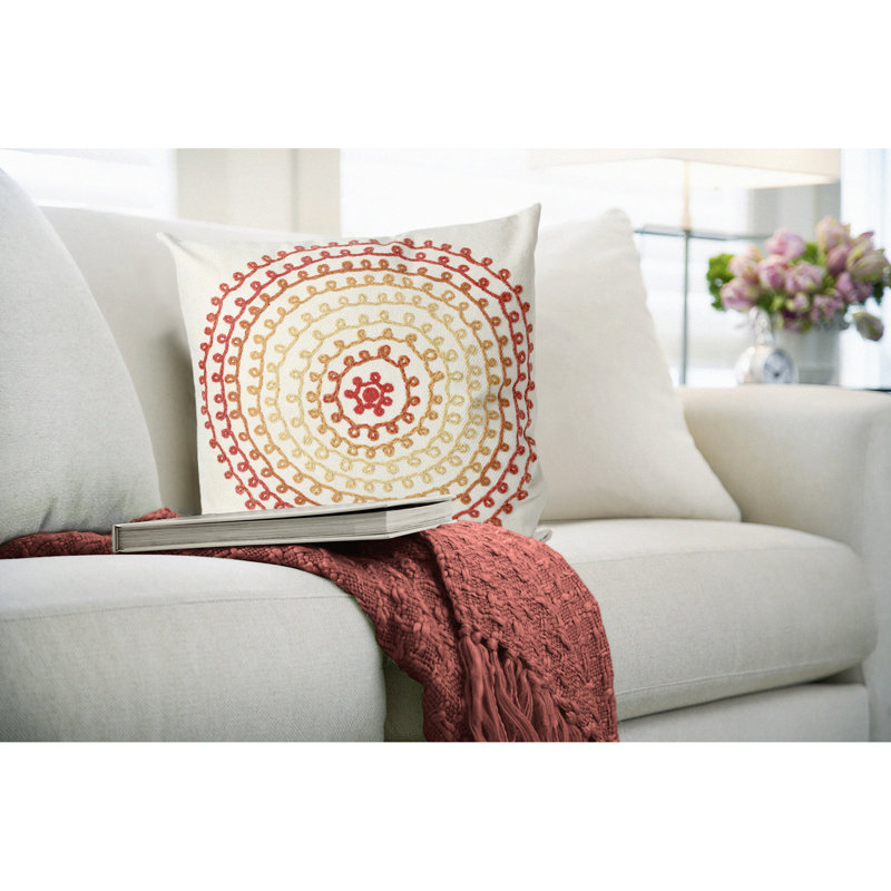  Outdoor Square Pillow Cover & Insert, 20" x 20", Ivory