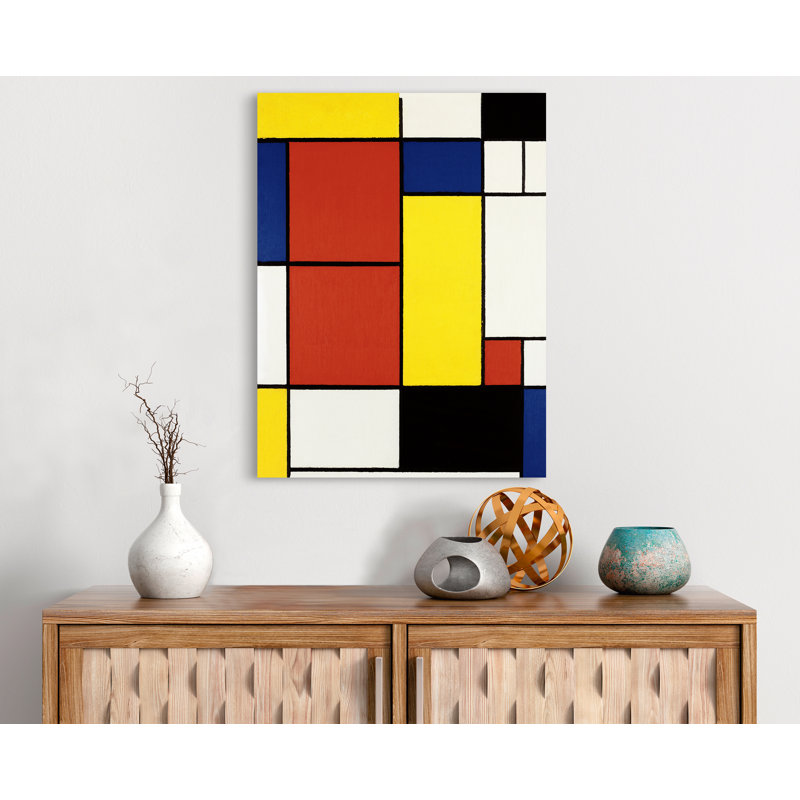 Composition II by Piet Mondrian - Wrapped Canvas Print, 100cm H x 70cm W x 4cm D