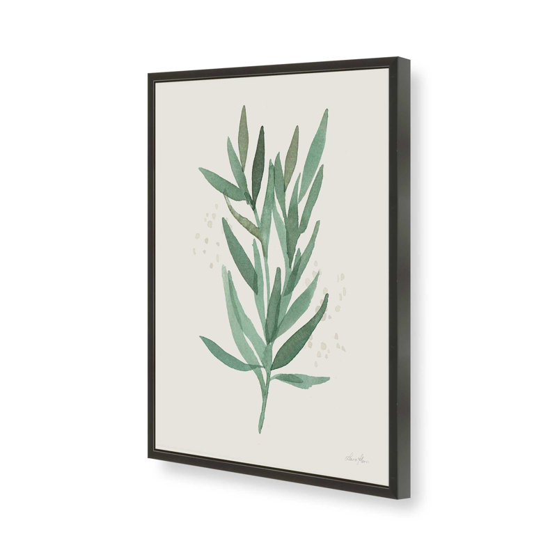 Imprimé «Green Leaf Impressions II», H 21 po x l 17 po, Cadre d'angle ouvert noir satiné