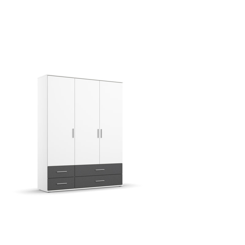 Rasant 3 Door Wardrobe, Alpine White/Metallic Grey