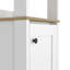 Armoire à linge Jannès, deux tablettes ouvertes, une porte, finition chêne clair / blanc-740430644
