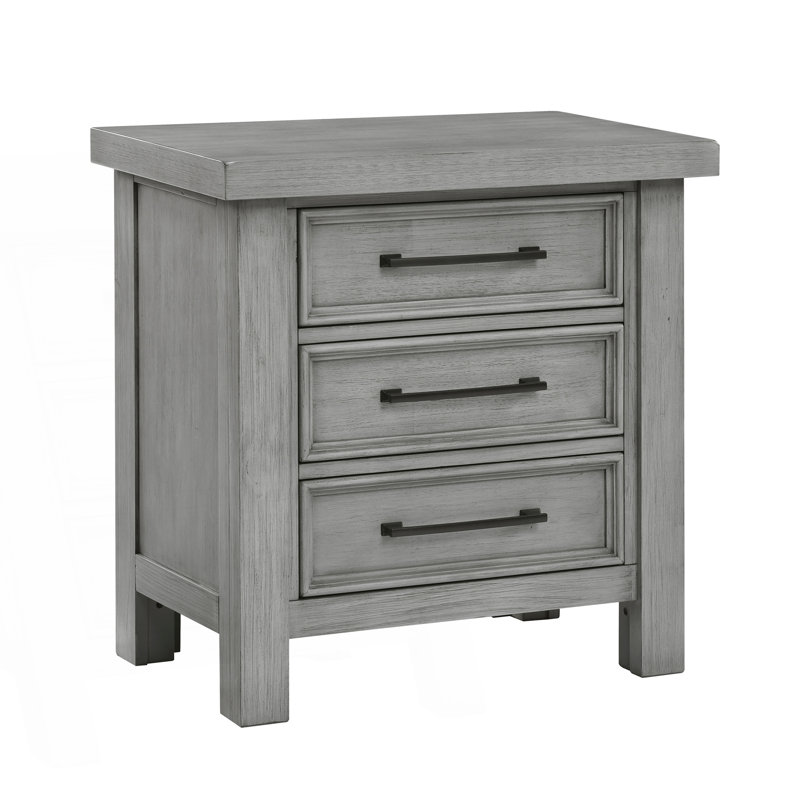 Transitional Nightstand With 3 Drawers