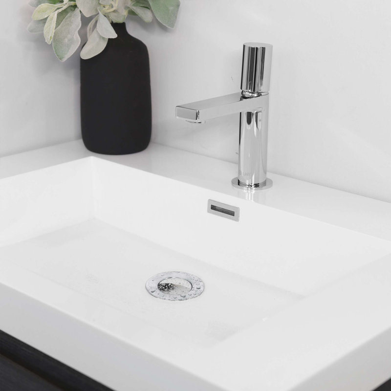 Lavabo de salle de bain avec trop-plein Élan, Nickel brossé