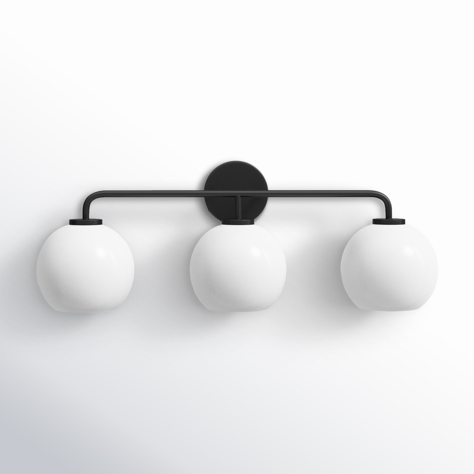 Childerley 3-Light Dimmable Vanity Light, Midnight Black, White
