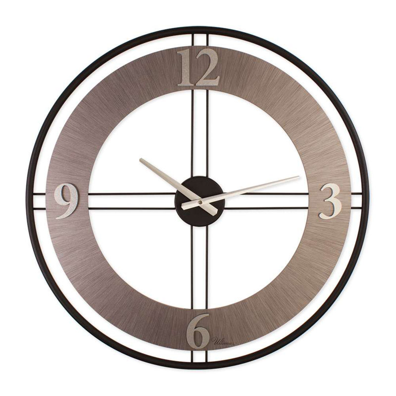 Stylish Decorative Metal Wall Clock, 24.4 x 24.4 inches | Durable 70% Steel & 30% MDF Construction | Silent Sweep Movement | Elegant Silver & Black Design | Perfect for Living Room, Office, or Bedroom Decor