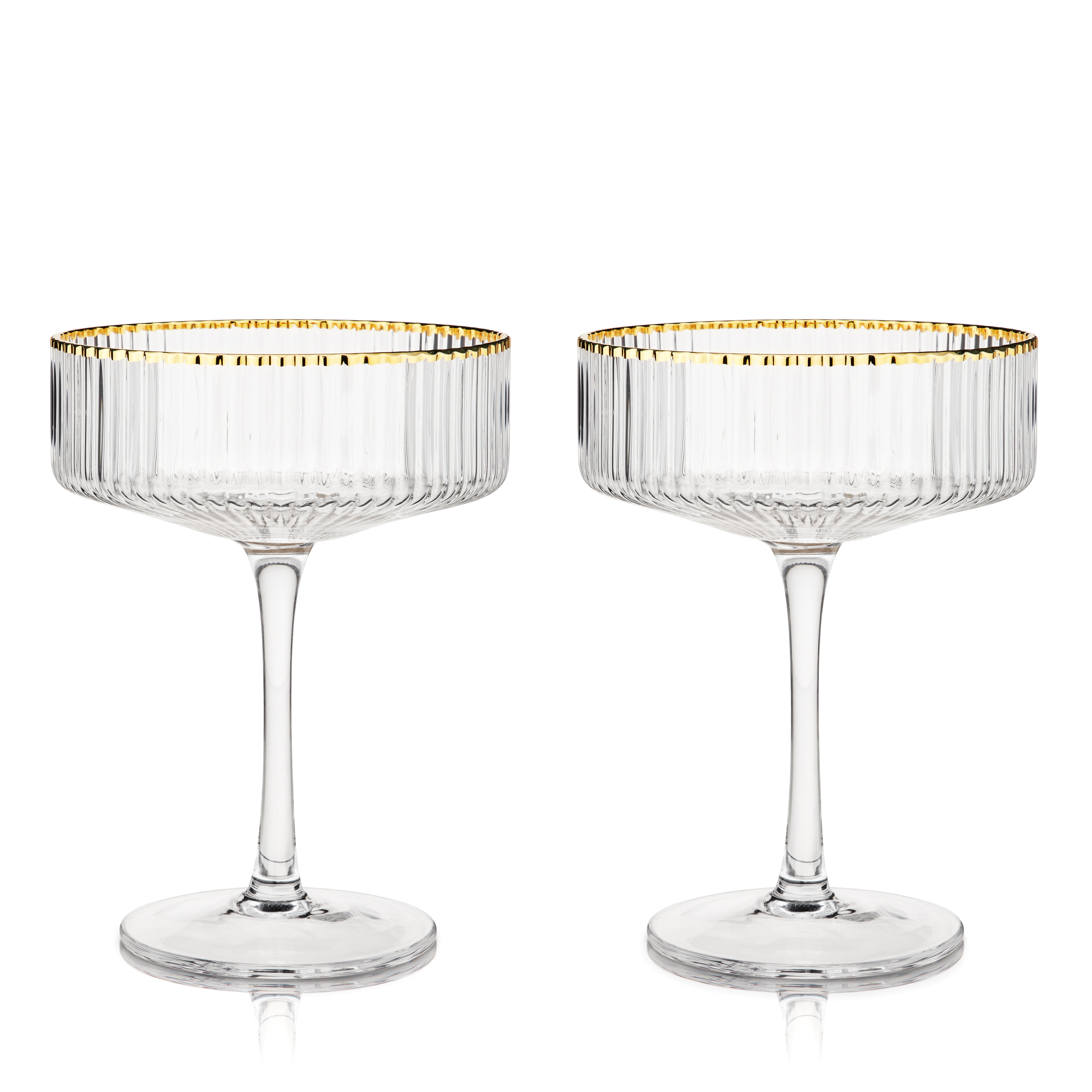 Viski Meridian Vintage Coupe Glasses, Art Deco Champagne Coupe ...