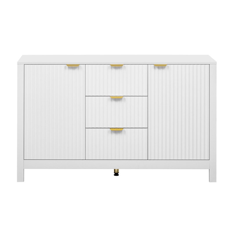 Buffet en bois Wave Design, Blanc