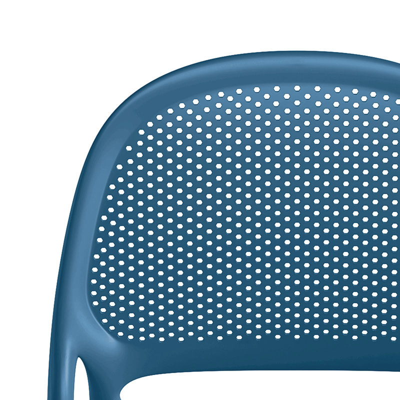 Chaise de salle à manger empilable Dewald, Bleu bleuet