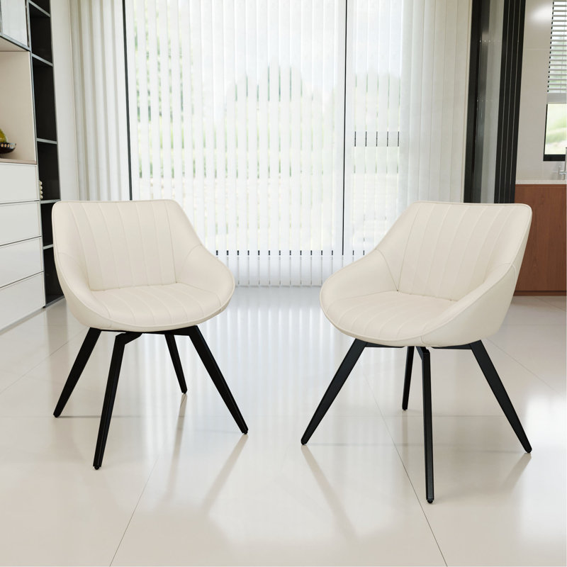 Ensemble de table basse ronde moderne en bois aggloméré de 29,53 po et de 2 chaises de salle à manger en polyuréthane, table de salle à manger à rayures et espace de rangement et chaises à pieds en métal noir, convenant à la cuisine et à la maison