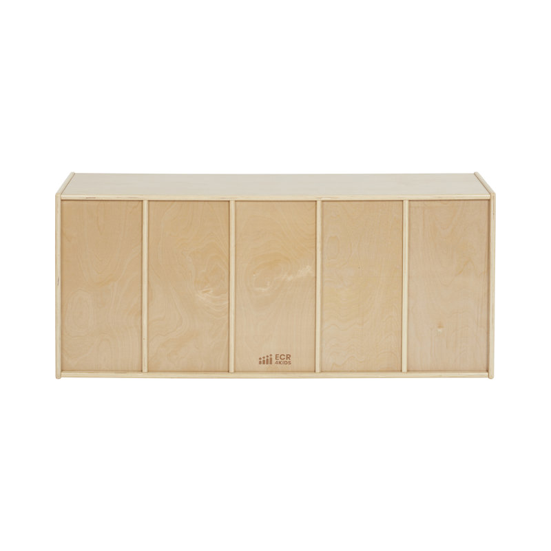 Natural Birch 15-Cubby Tray Storage Cabinet for Kids
