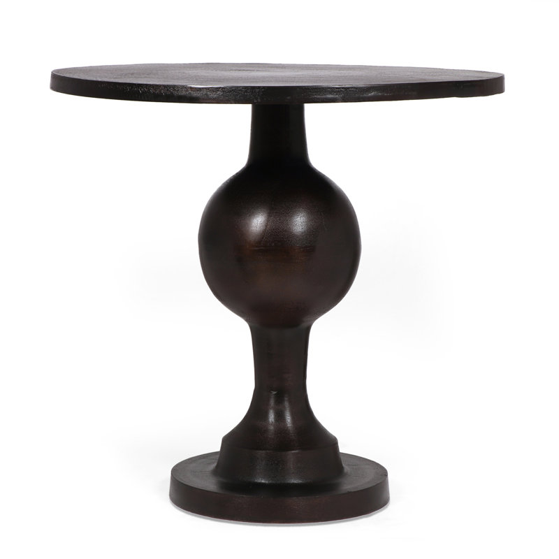 Table de salle à manger circulaire en aluminium, bronze