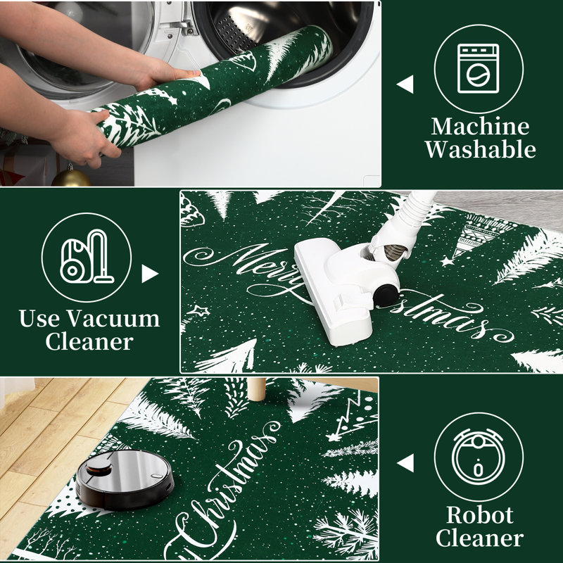 Christmas Decorative Area Rug Washable Modern Rug for Living Room Dining Room, Runner 2' x 6'