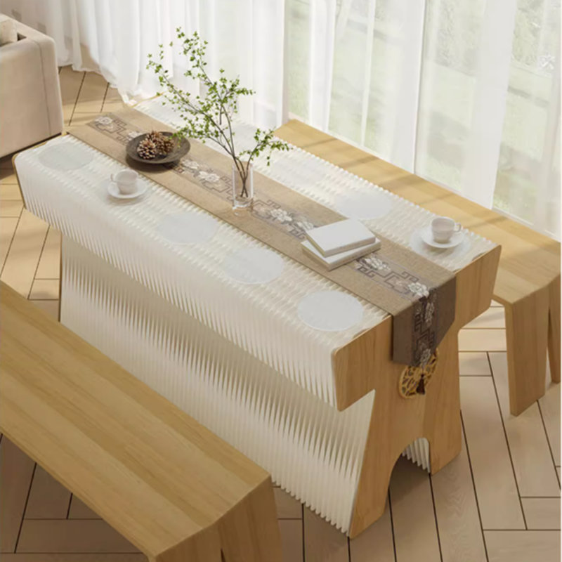 Table de présentation portable en papier, H 33,86 po x l 118,11 po x P 31,69 po, Blanc