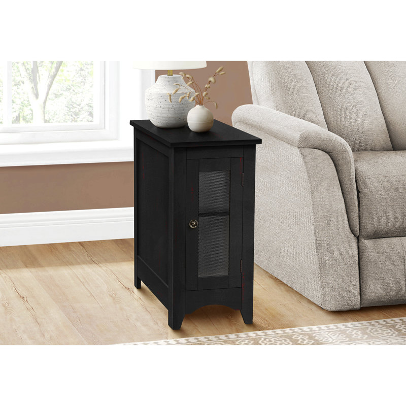 Table d'appoint, table de bout, table d'appoint, étroite, table de chevet, chambre à coucher, lampe, rangement, placage, transitionnel