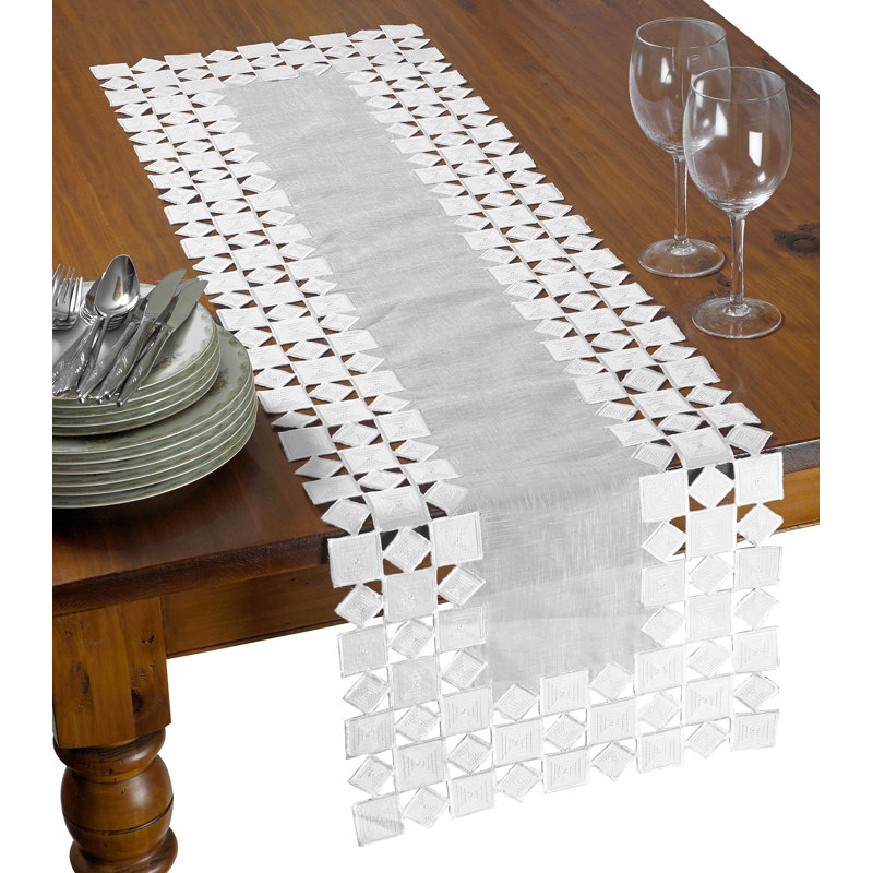 Chemin de table Sevill, H 54 po x l 14 po, Ivoire