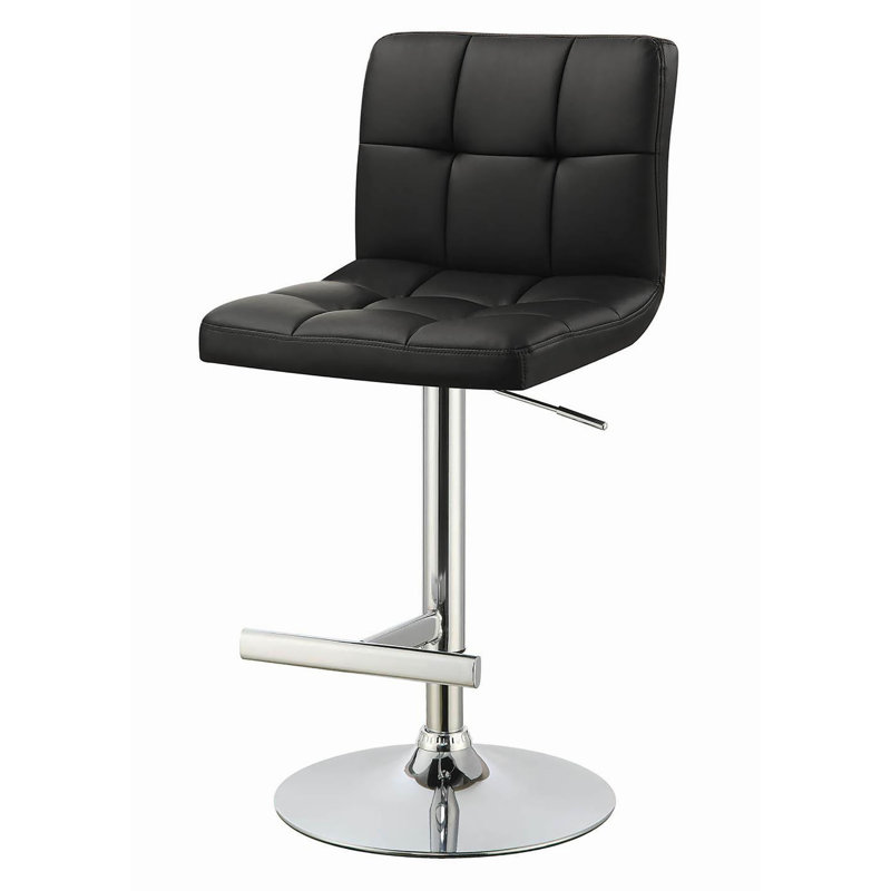 2 tabourets de bar réglables noirs et élégants pour la maison, avec siège rembourré, réglables en hauteur, améliorant l'esthétique des tabourets 2 pièces, salle à manger de style moderne, assise confortable