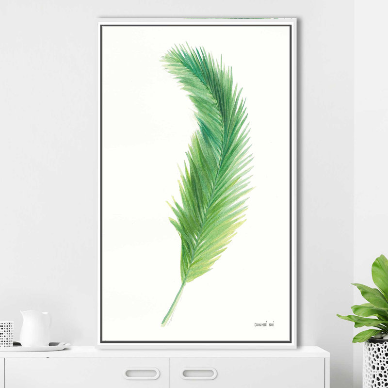 Palms of the Tropics IV - Peinture, Cadre flottant blanc, H 63,5 po x l 39,5 po x P 2 po