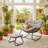 Light Gray Egg Rocking Chair and Ottoman Set-2070690657
