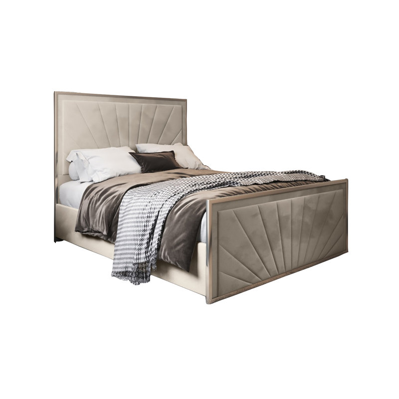 Anterrius Upholstered Bed, Single (3'), Beige