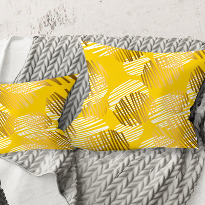 Abstract Retro Geometric IV - Mid-Century ModernPrinted Throw Pillow