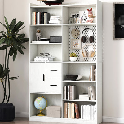 White Kitchen Pantry With 9 Shelves, 3 Drawers, And For Organizing Home Belongings Cabinet Tidy Organization In