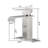 Modern Bathroom Sink Faucet, Waterfall Spout, Stainless Steel, Brushed Nickel, & Aeration Vanity Ceramic Cartridge, Verified-121598766